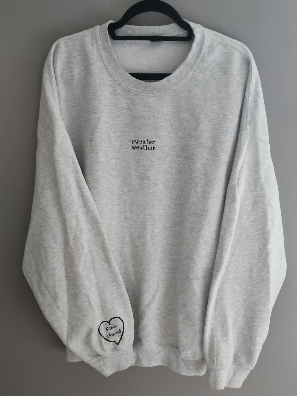 Gray "sweater weather" Pullover Sweatshirt